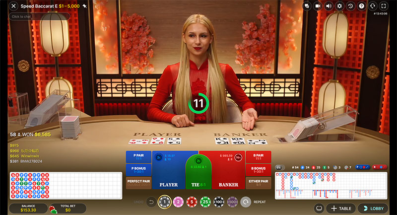 Evolution live casino game